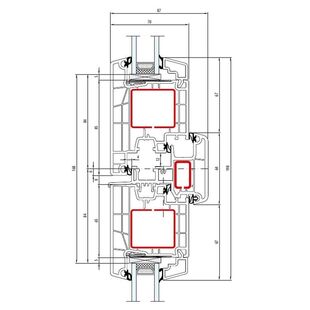 Aluplast 5000 Stulp 64mm Tür aussen öffnend Classic-Line - 150x65 - 150x31