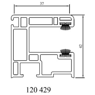 Drutex Aufsatzrollladen Führungsschiene Maxi 37x42mm 120429