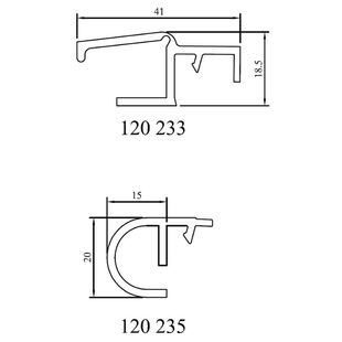 Abrollprofil und Traverse für Aufsatzrollladen Detail