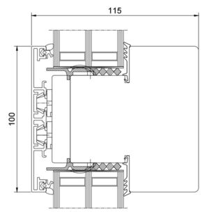 Drutex Duoline 88 Pfosten Glasteilende Kämpfer-Sprosse 100mm