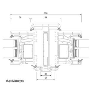 Drutex Iglo Edge - 70118 - Statische Kopplung mit Dilation-Pfosten (Dehnungsprofil)