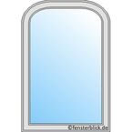 Fenstertyp Korbbogenfenster 1-flügelig festverglast im Fensterrahmen