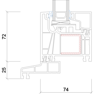 3207- Fensterbankprofil- 25 mm