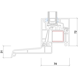 7213- Fensterbankprofil- 31 mm