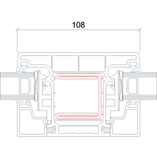 Gealan Linear Pfosten-108mm - 7044