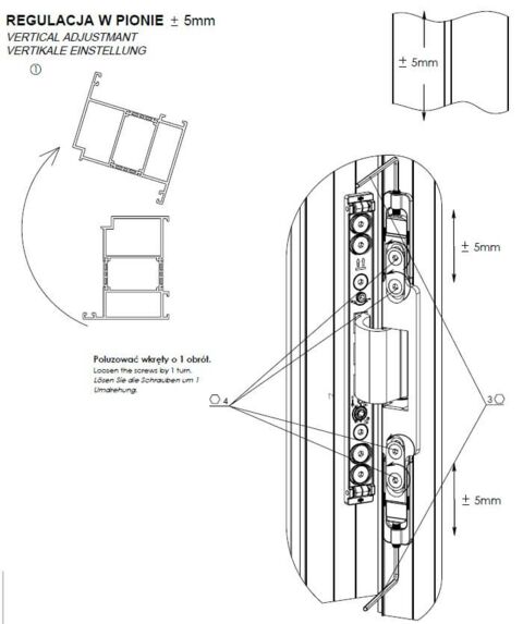 Haustür Wala WU-1R vertikal einstellen