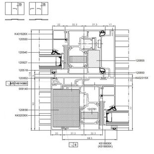 Aluprof MB-77hi HS Tür 1flg Schiebeflügel und Fest Flügel Detail