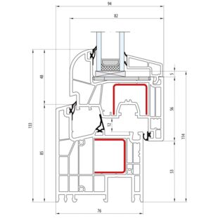 Salamander greenEvolution 76 MD Fenster - Round-Line 133mm - 760012 761004