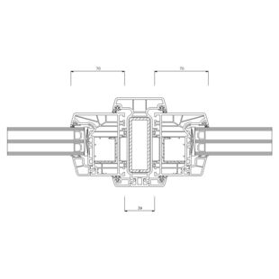 9190 - Statikpfosten 116-70 39mm (eckige glasleiste)