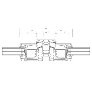 Schüco Living 82 MD Pfosten 94mm Terassentür innen öffnend Classic - 9465-9432