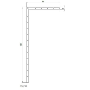 Aluplast 120299 - Winkelprofil - Hohlkammer - 180x80mm