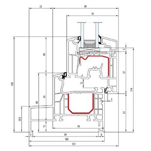 Aluplast IDEAL 4000 Monoblock 100mm Fenster Classic-Line 129mm - 140x14 - 140x20