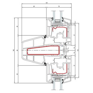 Aluplast IDEAL 4000 NL Pfosten 84mm Fenster Classic-Line 77mm - 140x57 - 140x20