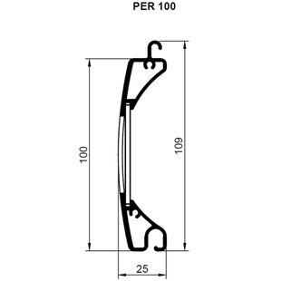 Lamelle PER100 Alu technische Zeichnung