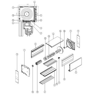 Aufsatzrollladen PCC Explosionszeichnung