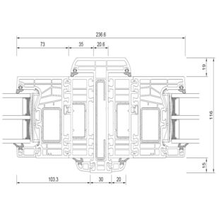 Drutex Iglo Edge - 70118-70100 - Statische Kopplung mit 35mm RVB