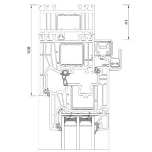 Drutex Iglo Edge - 80001-80013-70100 - PSK- Tür oben RVB 35mm