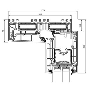 Drutex Iglo Edge Slide Schiebeflügel oben