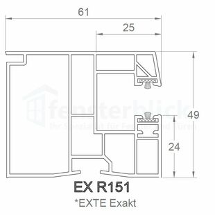 Aufsatzrollladen Führungsschiene Exte EX R151 60mm