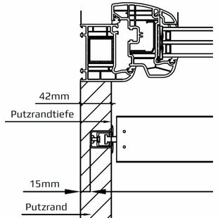 Führungsschiene Typ 8 PT Montage Fensterrahmen