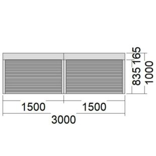 Rollladen 300x100 cm 2-teilig