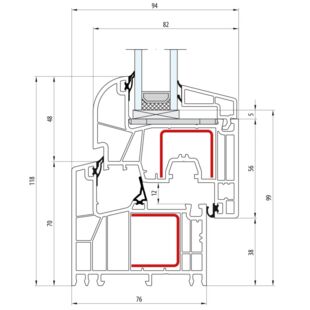 Salamander greenEvolution 76 Fenster - Round-Line 118mm - 760004 761004