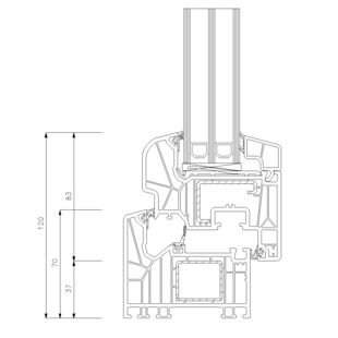 Schüco Living 82 MD Fenster - Rondo 120mm 9411-9441