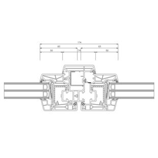 Schüco Living 82 MD  Stulp 74 mm Fenster Classic 83mm - 9472-9431