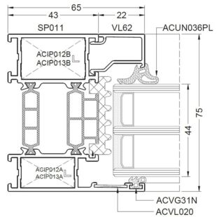 Aliplast Superial i Festverglasung 65mm - SP011