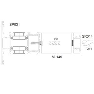 Aliplast Superial Pfosten-Verstärkung 44mm - VL149