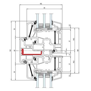 Aluplast energeto 8000 Stulp 64mm Fenster Classic-Line 77mm - 180x64 - 080x20