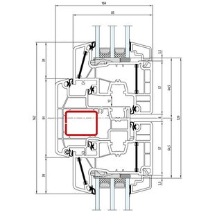 Aluplast energeto 8000 Stulp 84mm Fenster Classic-Line 77mm - 180x66 - 080x20