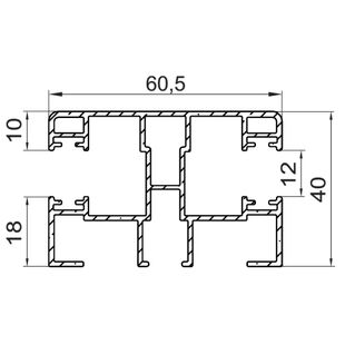 Alu Führungsschiene NPR-040 Doppel