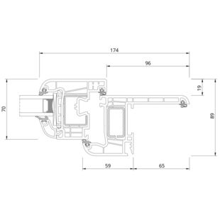 Drutex Iglo EXT Rennovation Fenster Flosse 65mm Detailzeichnung - 50005 50016