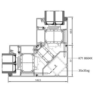 Drutex MB-86SI Eckprofil 90° außen Detailansicht