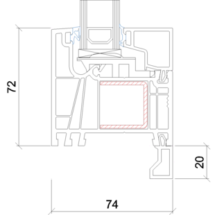 3362-  Anschlussprofil 20mm