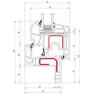 Salamander greenEvolution 76 MD Renovation Fenster RL Flosse 35 mm - 760018 761004