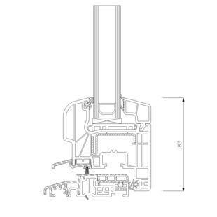 Schüco CT-70 AS Balkontürschwelle 20mm Rondo 83mm - 8867