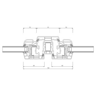 Schüco CT-70 AS Pfosten 91mm Fenster Rondo 83mm - 9012-8867