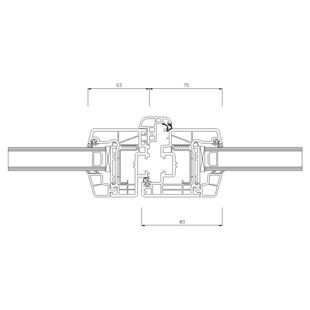 Schüco CT-70 AS Stulp 34 mm Fenster Classic 83mm - 9609-8866