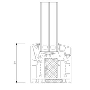 Schüco Living Alu Inside MD HI Festverglasung - 80mm 9522