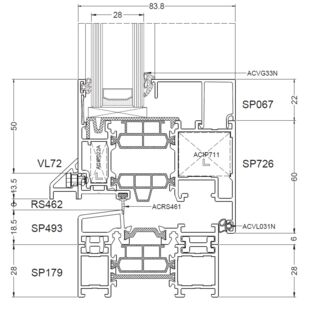 Aliplast Superial Balkontürschwelle mit Rahmenverbreiterung - SP493 - SP726 - SP179