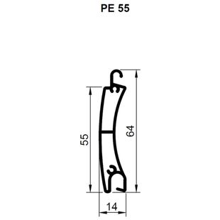 Lamelle PE55 Alu technische Zeichnung