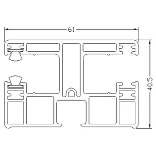 Führungsschiene Doppel  61mm für Drutex Aufsatzrollladen Detail