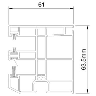 Führungsschiene mit Insektenschutz 61mm für Drutex Aufsatzrollladen Detail