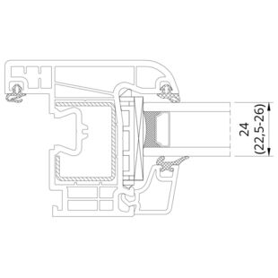 Drutex Iglo EXT Verglasungsdicke 24mm eckig - 50924a