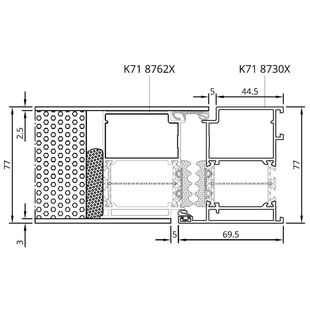 Drutex MB-86Si Tür nach innen mit Aufsatzfüllung Detail