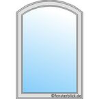 Fenstertyp Segmentbogenfenster 1-flügelig festverglast im Fensterrahmen