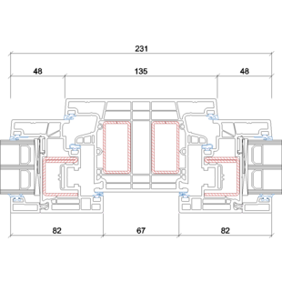 Gealan Kontur 135mm Fenster 82mm - 5027-5023