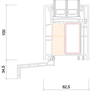 3210- Fensterbankprofil- 34.5mm